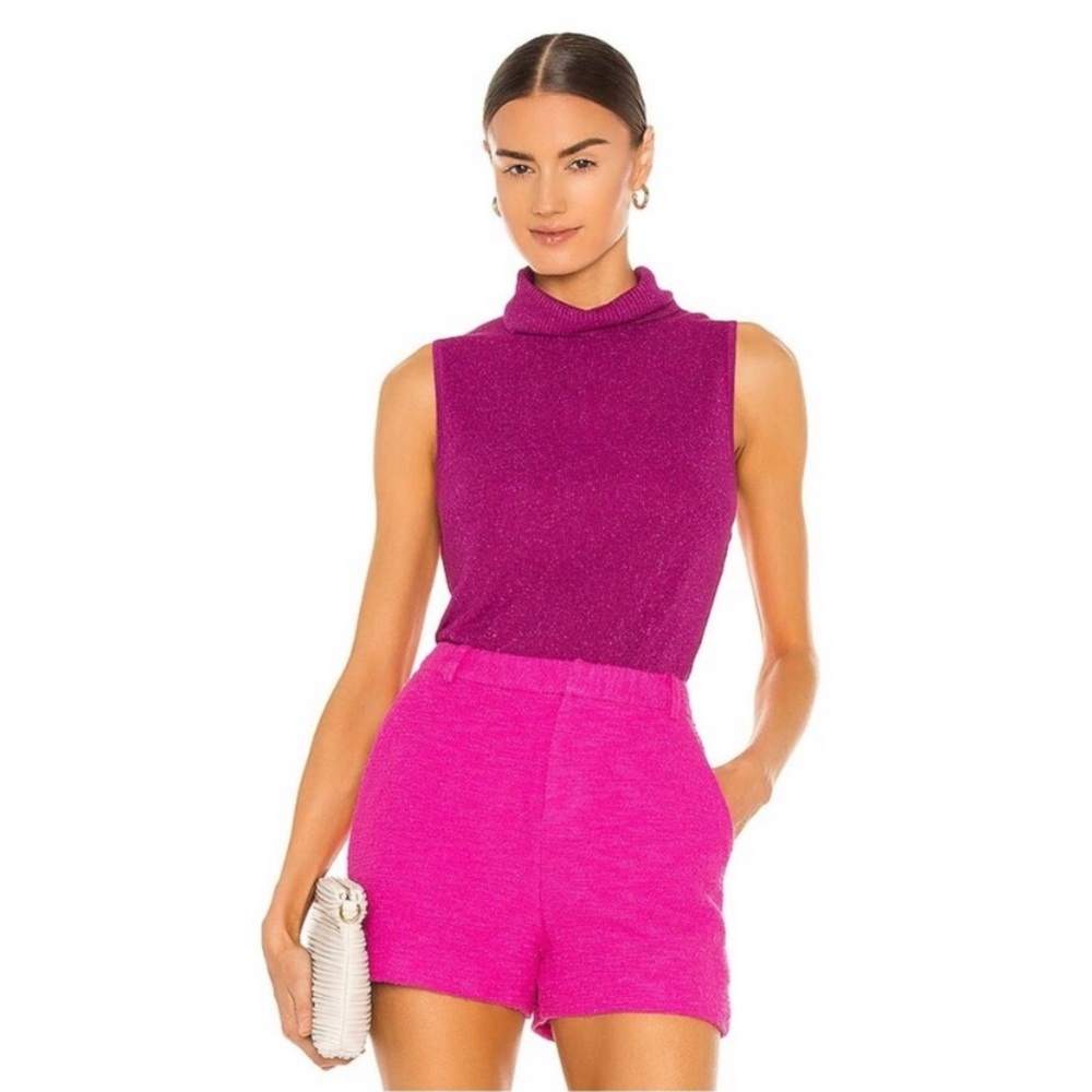 L'AGENCE Pink Sleeveless Turtleneck Sweater